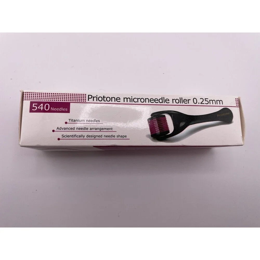 Priotone Microneedle Roller 0.25mm Titanium 540 Needles New Sealed